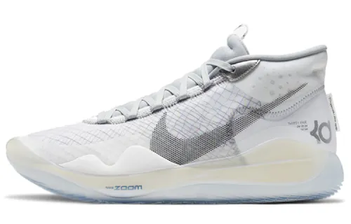 Nike KD 12 Zoom White Wolf Grey Durant Tai Chi Yin and Yang Zhongbang Practical basketball shoes Men and women Gray and white