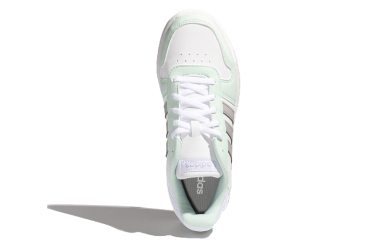 Женские кеды adidas neo Hoops 2.0 (белый / серый / зеленый) — Белый / серый / зелёный — фото 4