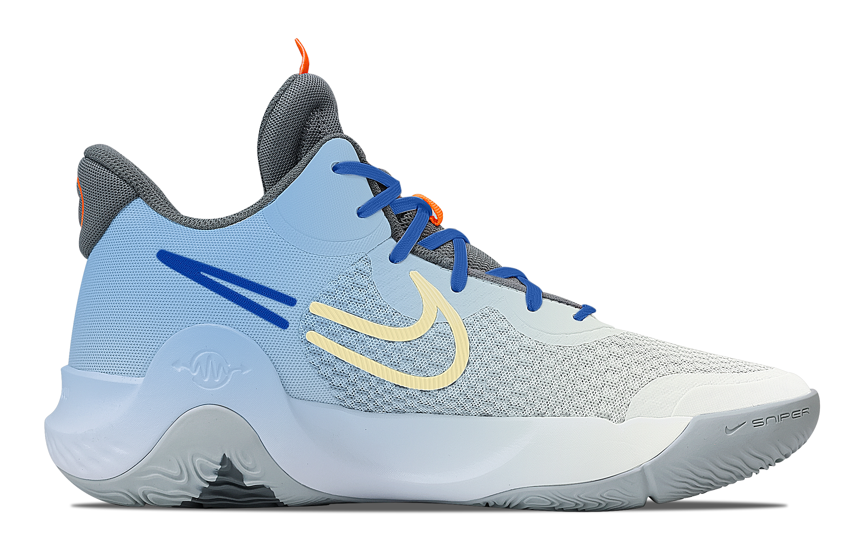 Nike KD Trey 5 IX City Spider Shadows Cushioning, Wear Resistant Mid top Basketball Shoes Unisex Lake Blue