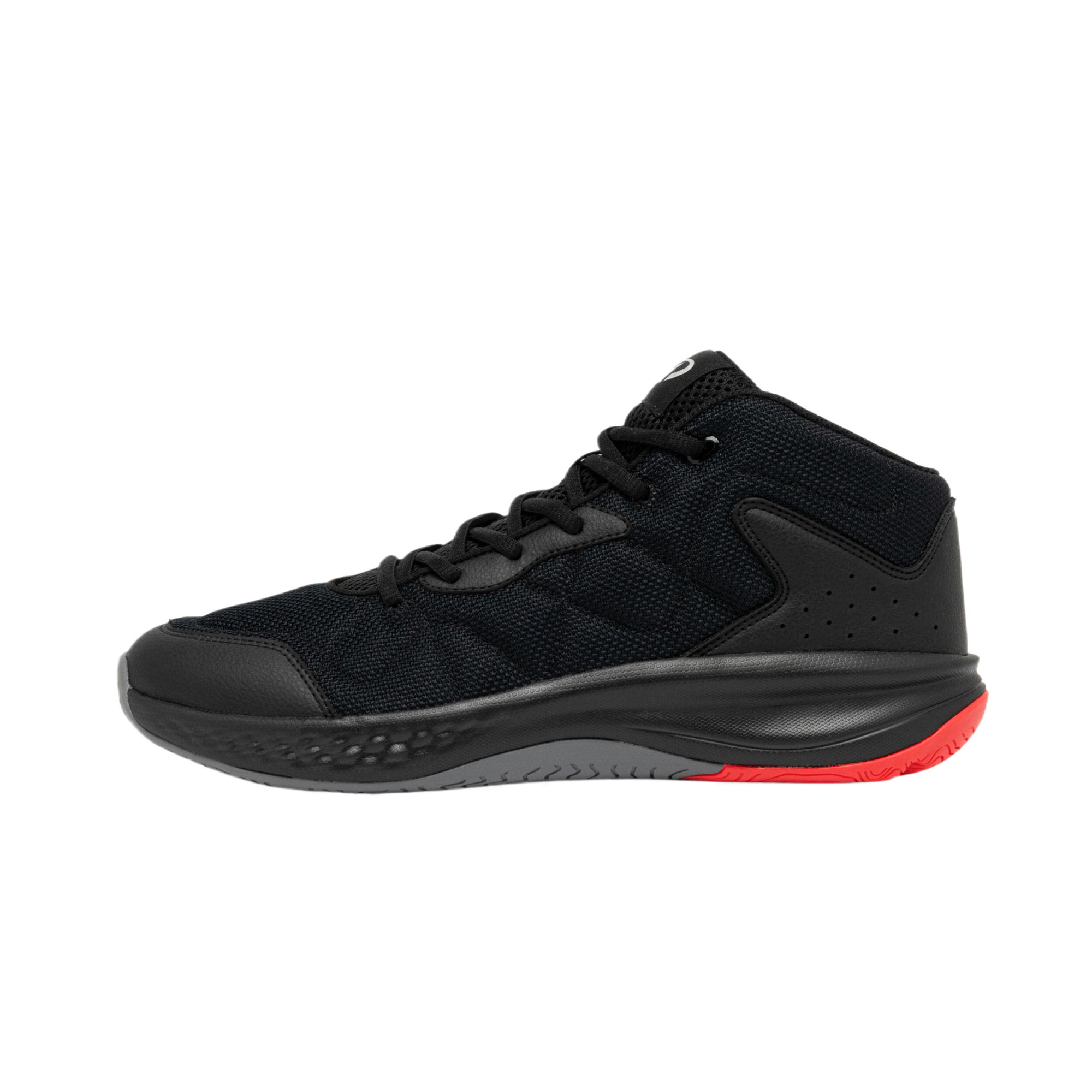 DECATHLON Essential Slip Resistant Slip Resistant Mid top Basketball Shoes Unisex Black