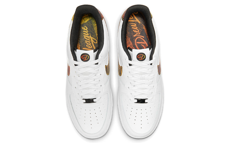 Кроссовки Nike Air Force 1 "Drew League" LOGO (белый / оранжевый) — фото 4