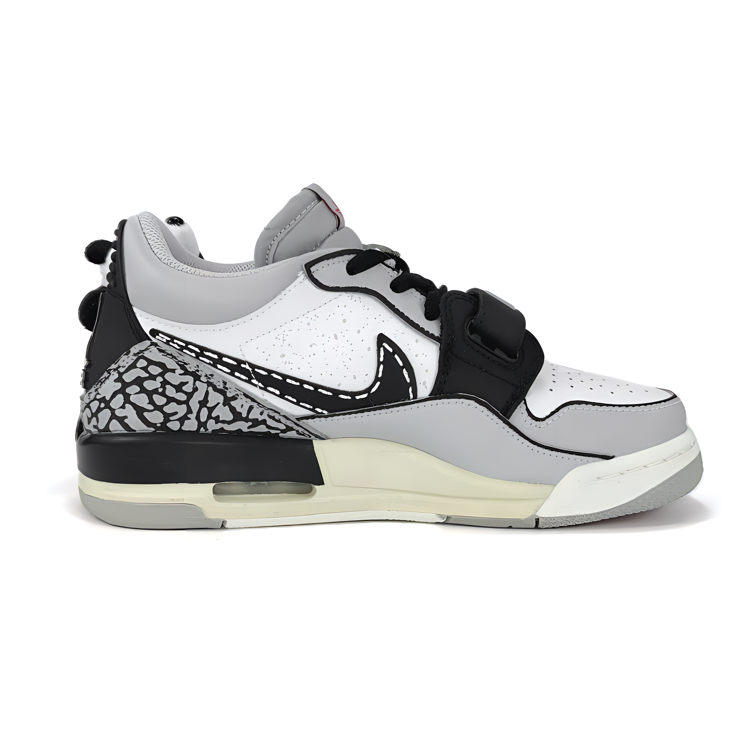 Jordan Legacy 312 Abrasion Resistant Slip Resistant Low top Vintage Basketball Shoes Unisex White Gray Black