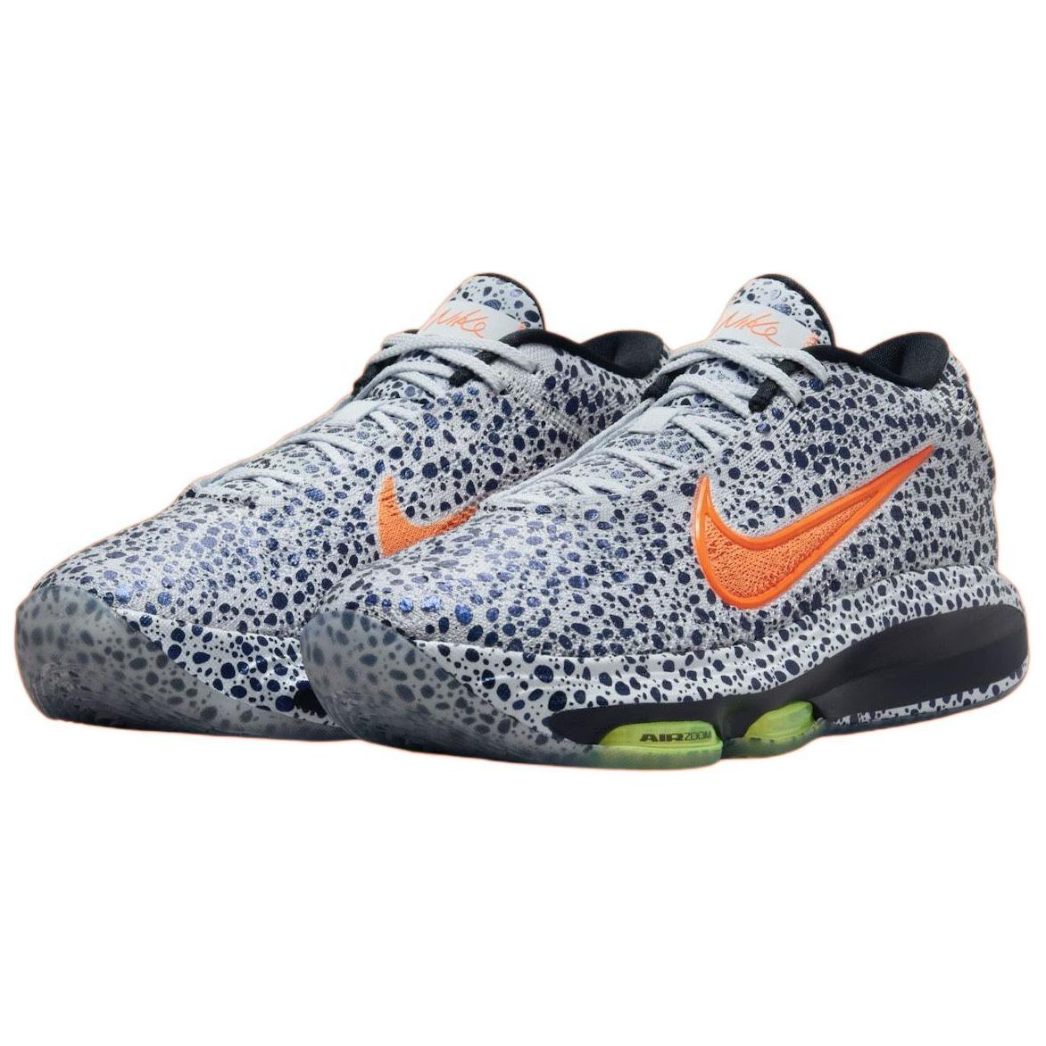 Nike GT Hustle 3 Safari Basketball Shoes Unisex Low Top White Blue Orange