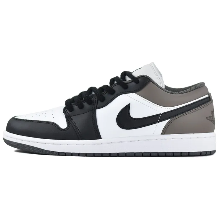 Jordan Air Jordan 1 Cushioning Slip Resistant Low top Vintage Basketball Shoes Unisex Black Brown