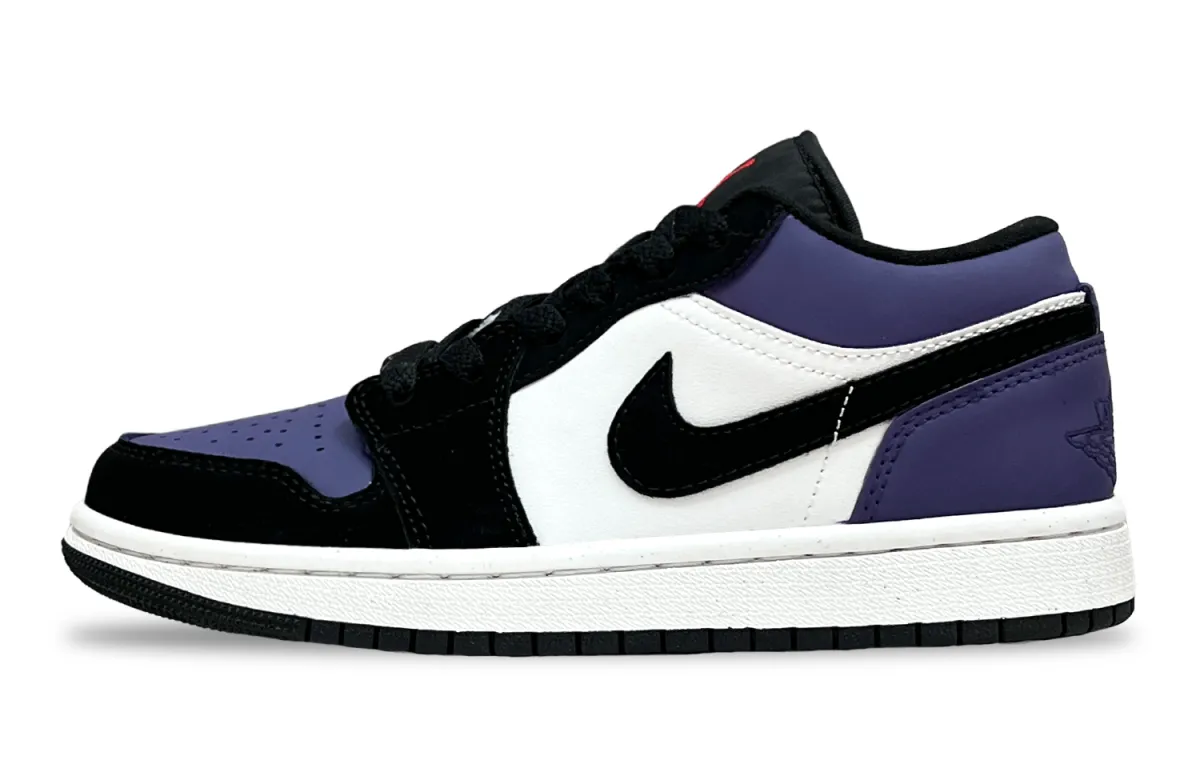 Jordan Air Jordan 1 Reverse Black Purple Slip Resistant Abrasion Resistant Slip Resistant Abrasion Resistant Low top