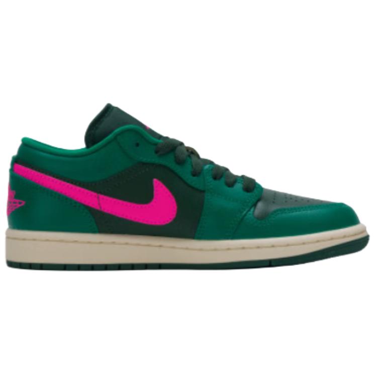 Jordan Air Jordan 1 Cushioning Abrasion Resistant Breathable Low top Vintage Basketball Shoes Women’s Green