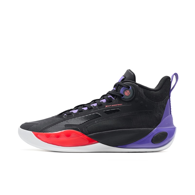 XTEP Slip Resistant Abrasion Resistant Low top Basketball Shoes Men’s Black Purple