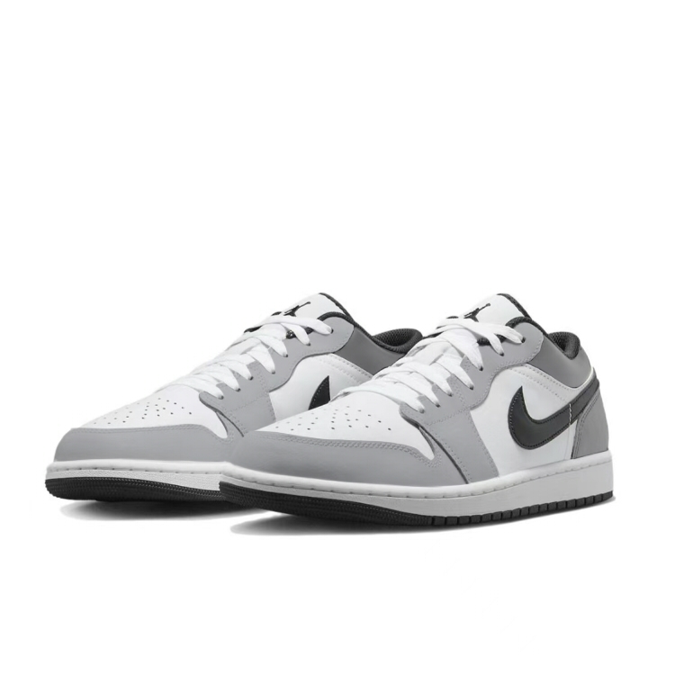 Jordan Air Jordan 1 Cushioning Slip Resistant Low top Vintage Basketball Shoes Men’s Gray White