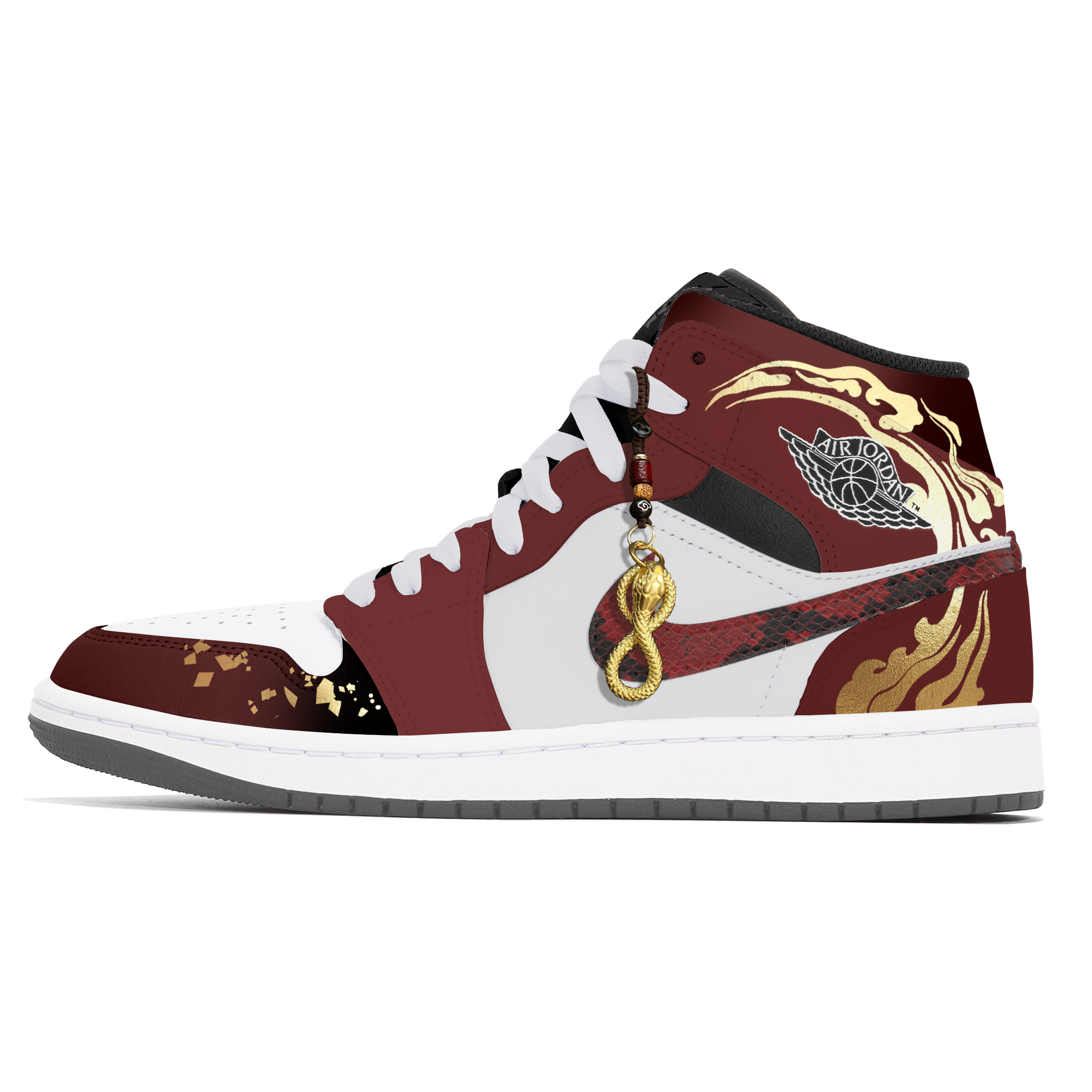 Jordan Air Jordan 1 Lemon Joy Abrasion Resistant Abrasion Resistant Mid top Vintage Basketball Shoes Unisex Red
