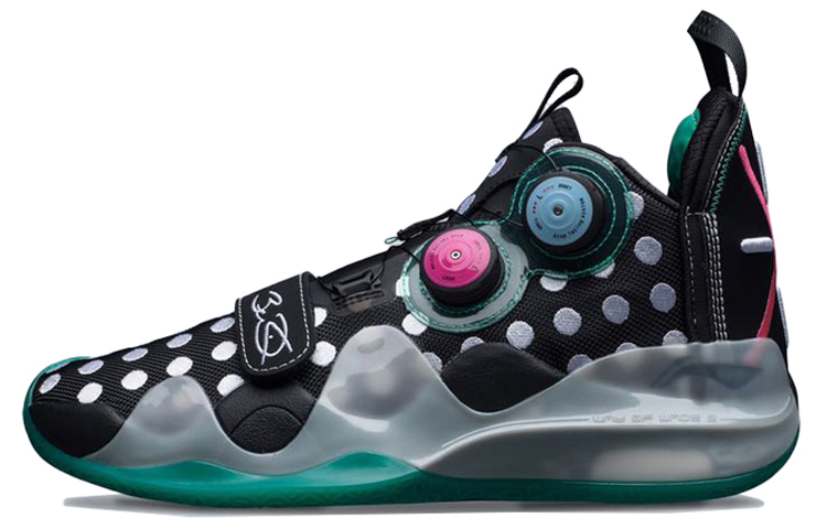 Li Ning WOW 8 Fabric Cushioning Slip Resistant Abrasion Resistant Breathable Rebound Mid top Basketball Shoes Men’s