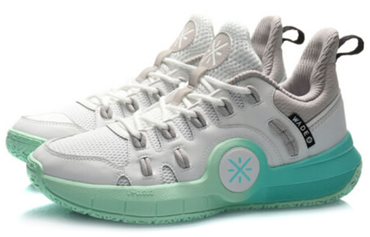 Li Ning WAY OF WADE Synthetic Leather Cushioning Low top Basketball Shoes Men’s White Green