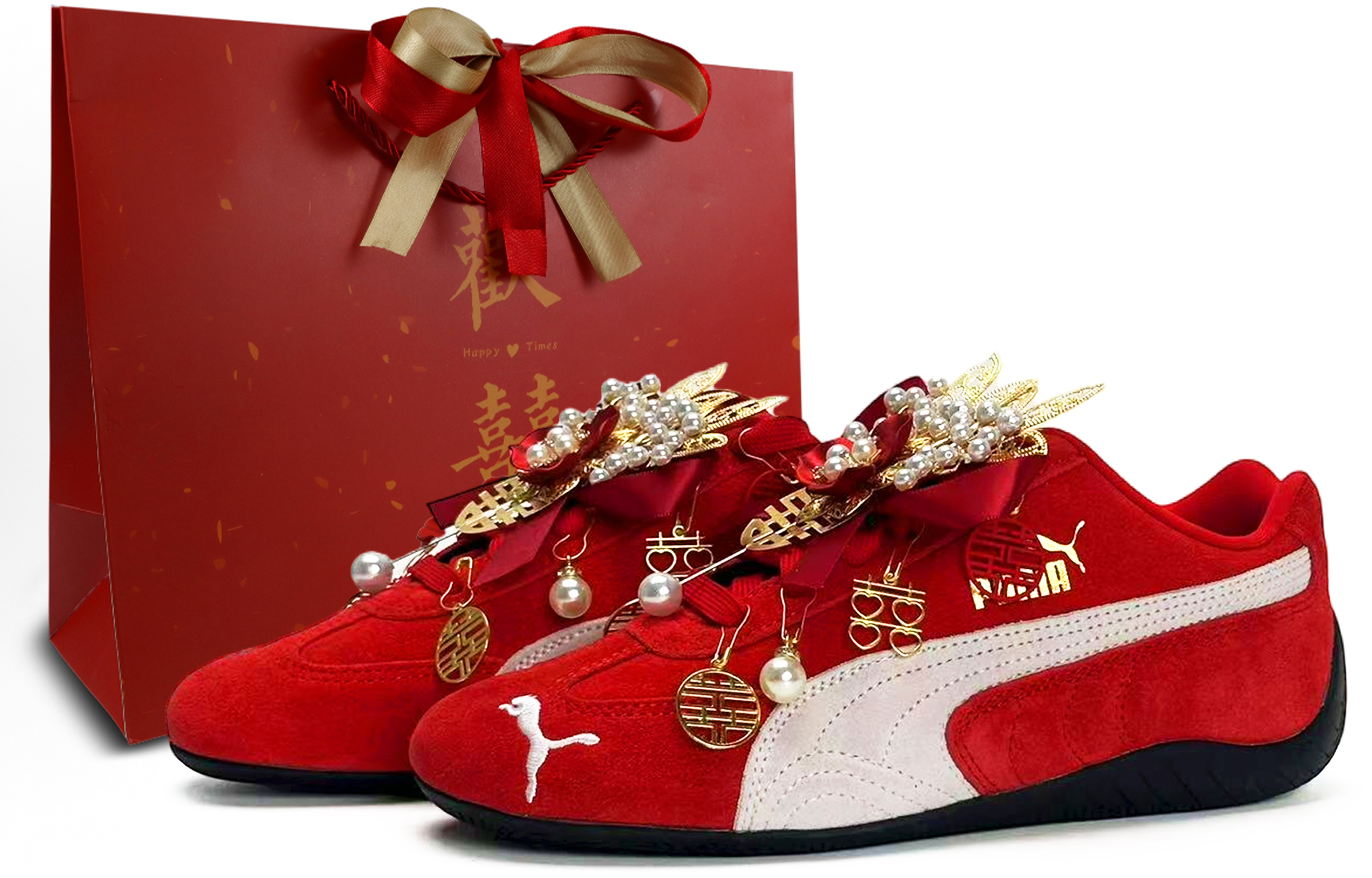 PUMA Speedcat Harmony And Harmony, Fashion Versatile Leather Slip Resistant Abrasion Resistant Low top Training Shoes