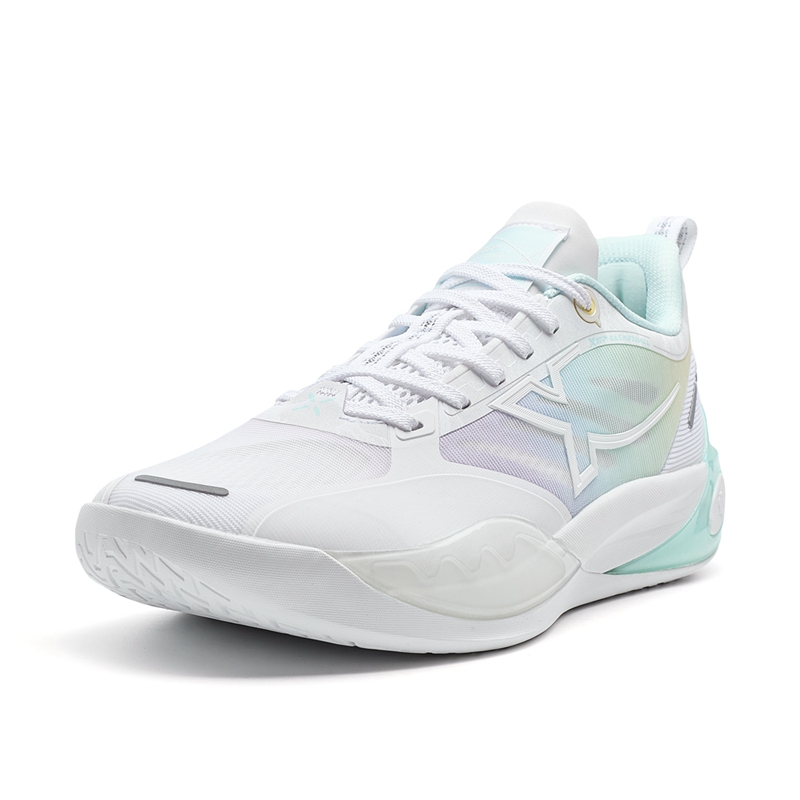 XTEP Light Attack 3 Slip Resistant Abrasion Resistant Low top Basketball Shoes Men’s White Blue