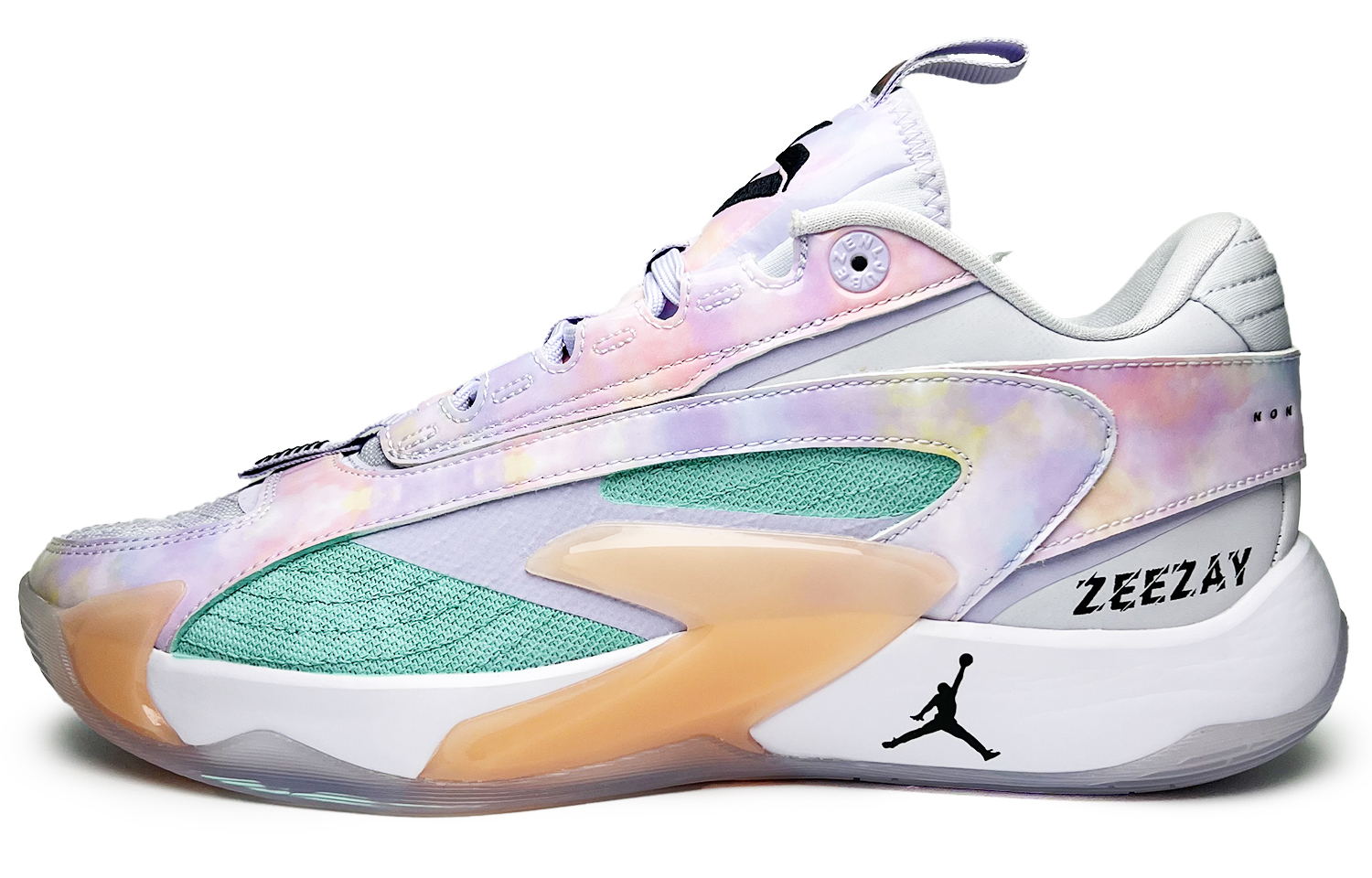 Jordan Luka 2 Spring Green Abrasion Resistant Breathable Moisture Wicking Low top Basketball Shoes Unisex Purple Cyan