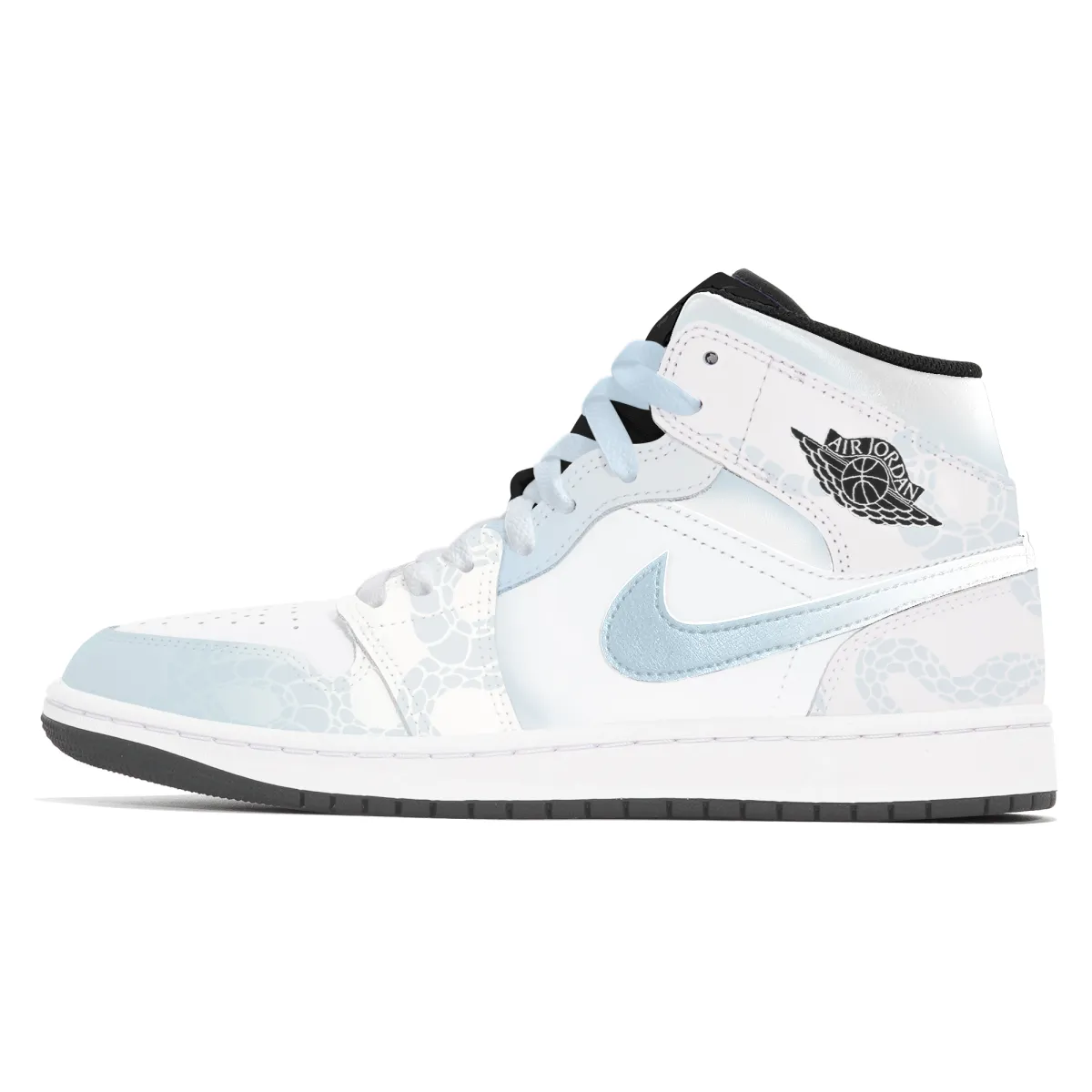 Jordan Air Jordan 1 Abrasion Resistant Abrasion Resistant Mid top Vintage Basketball Shoes Unisex White Blue