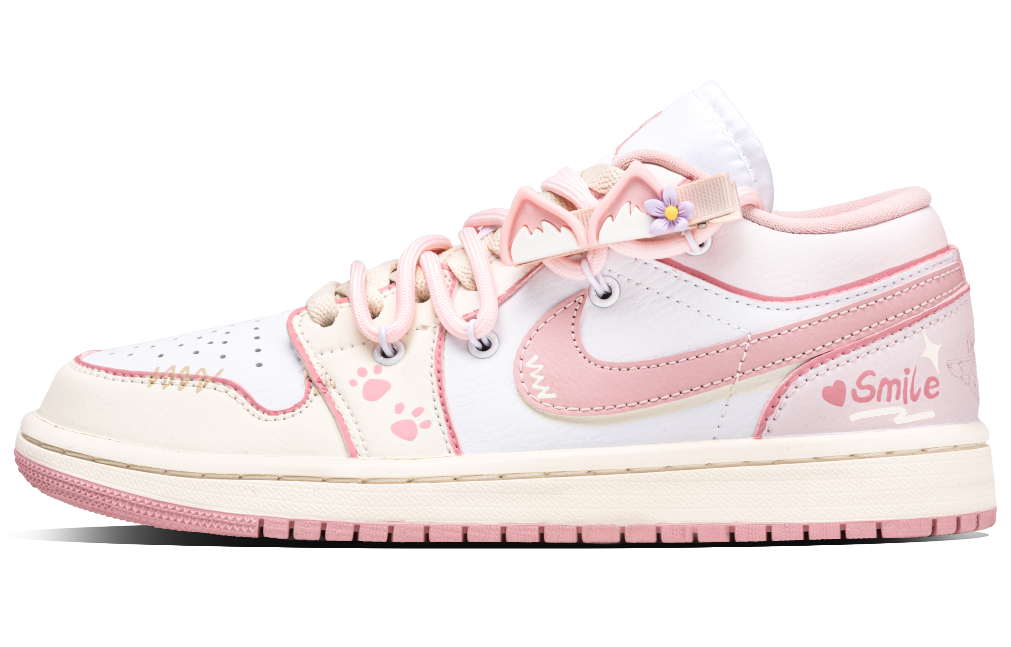 Jordan Air Jordan 1 Cream Puff Cat Abrasion Resistant Abrasion Resistant Low top Vintage Basketball Shoes Women’s