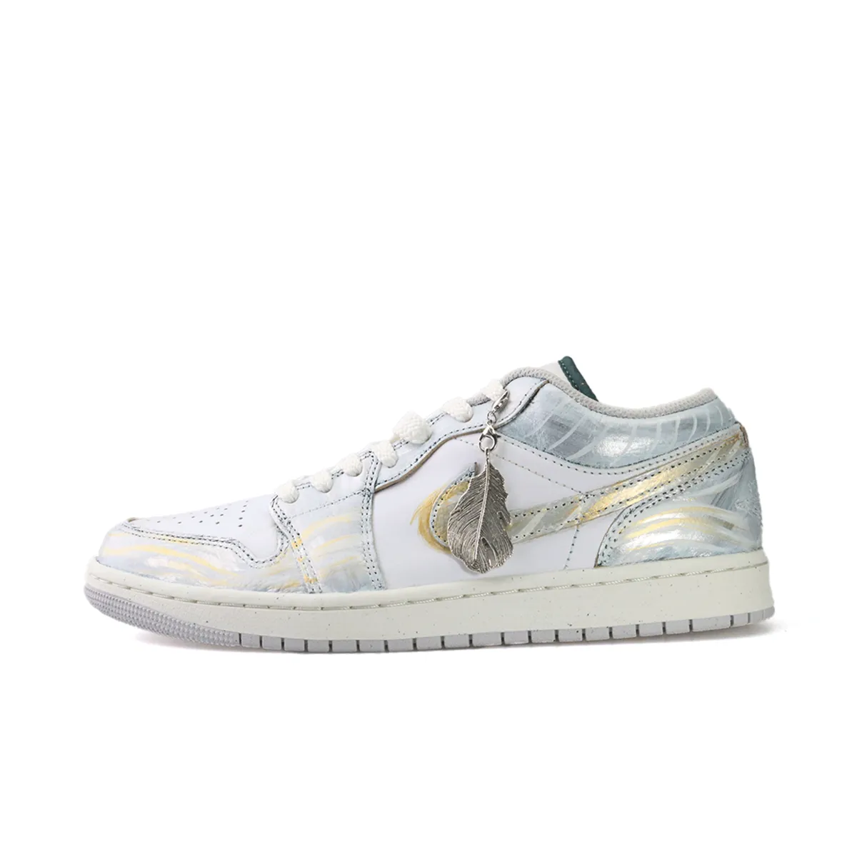 Jordan Air Jordan 1 Phantom Feather Tale Charm Edition Abrasion Resistant Low top Vintage Basketball Shoes Unisex