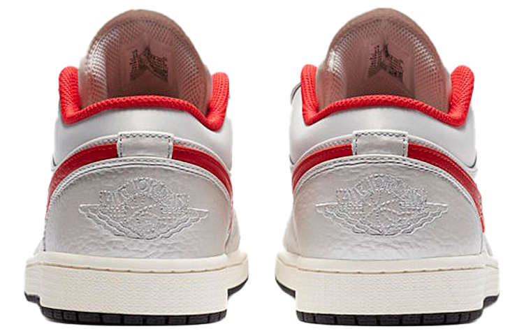 Мужские кроссовки Jordan Air Jordan 1 low (бело-красные) — Белыйкрасный — фото 5