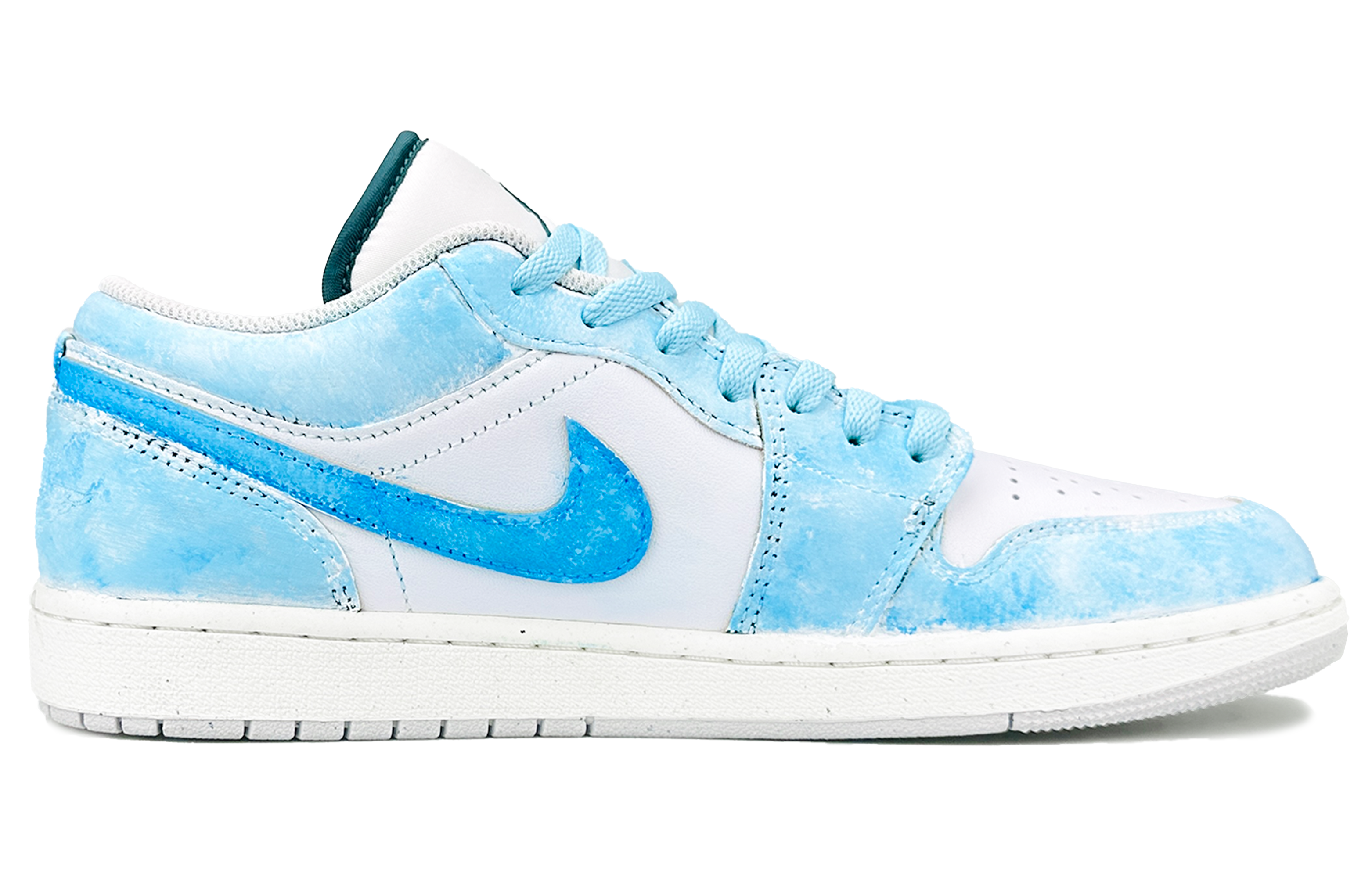 Jordan Air Jordan 1 Cushioning Abrasion Resistant Low top Vintage Basketball Shoes Unisex Sky Blue