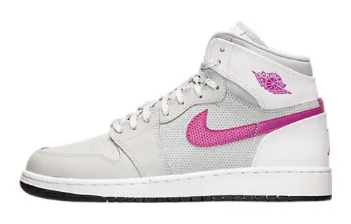 JORDAN 1 Retro High Grey Mist Fuchsia Flash GS