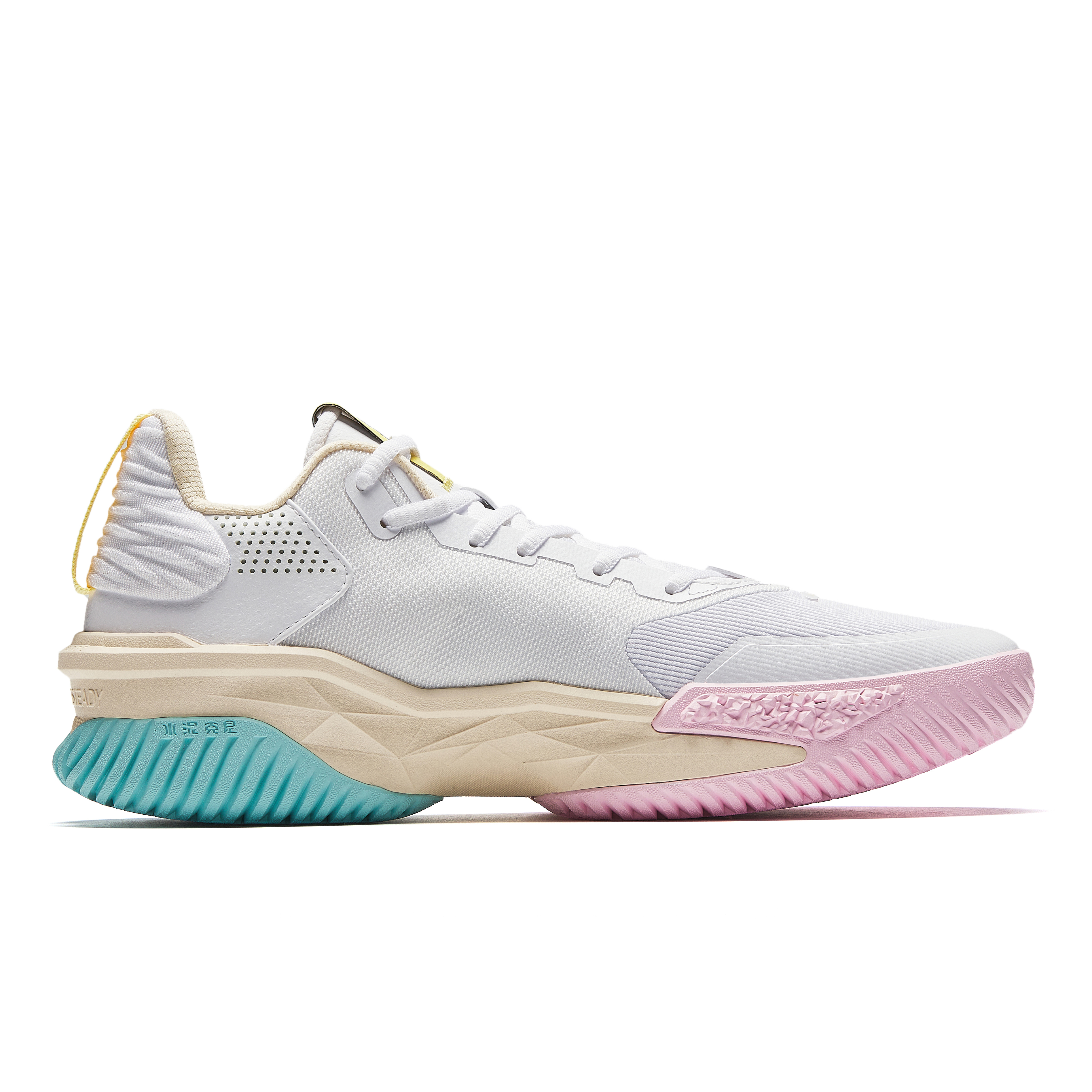 ANTA Airspace 5 Basketball Shoes Men’s Low Top Pure White/Light Sugar Yellow