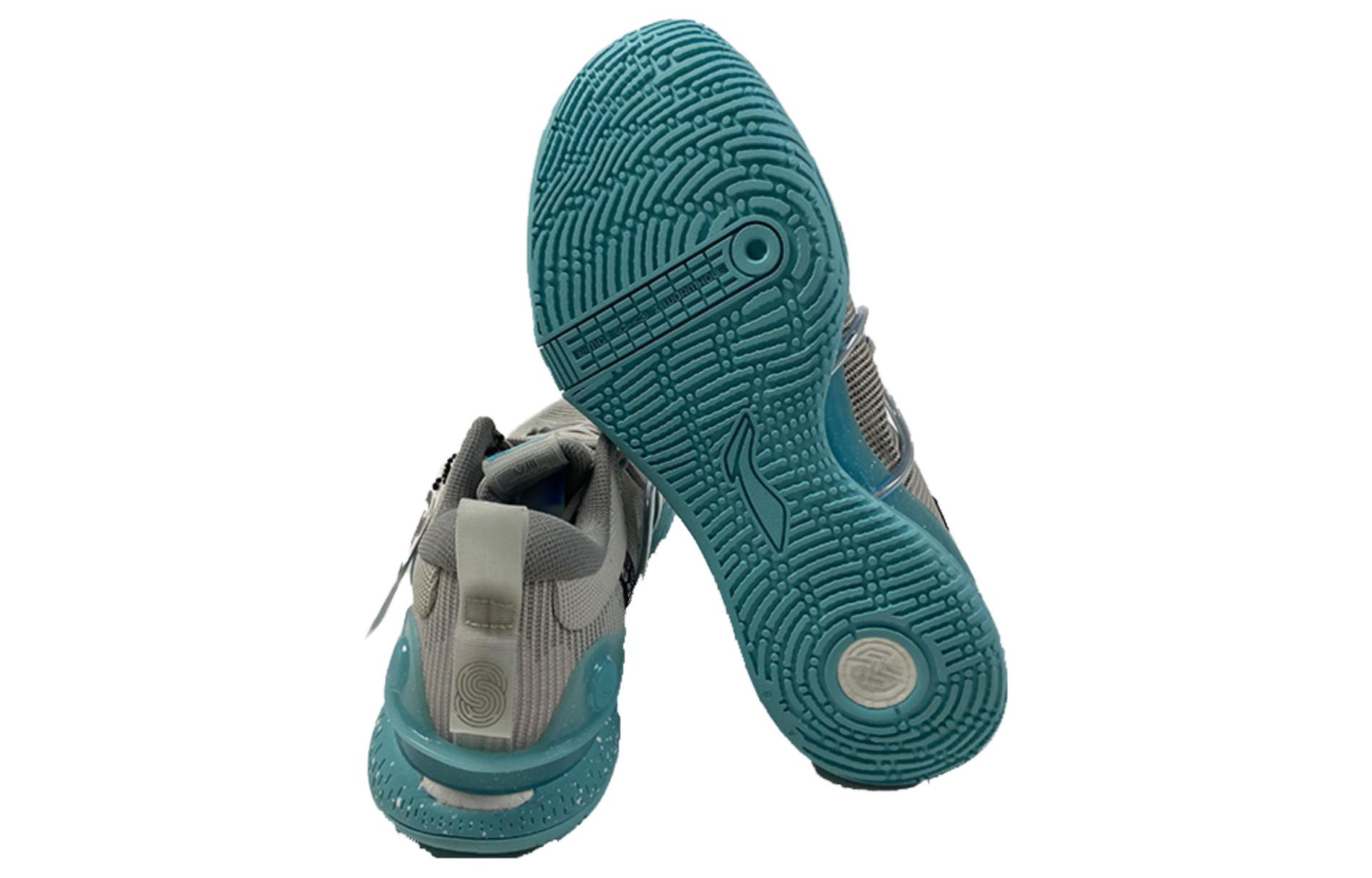 Li Ning Fashion Slip Resistant And Breathable Low top Basketball Shoes Unisex Gray Green