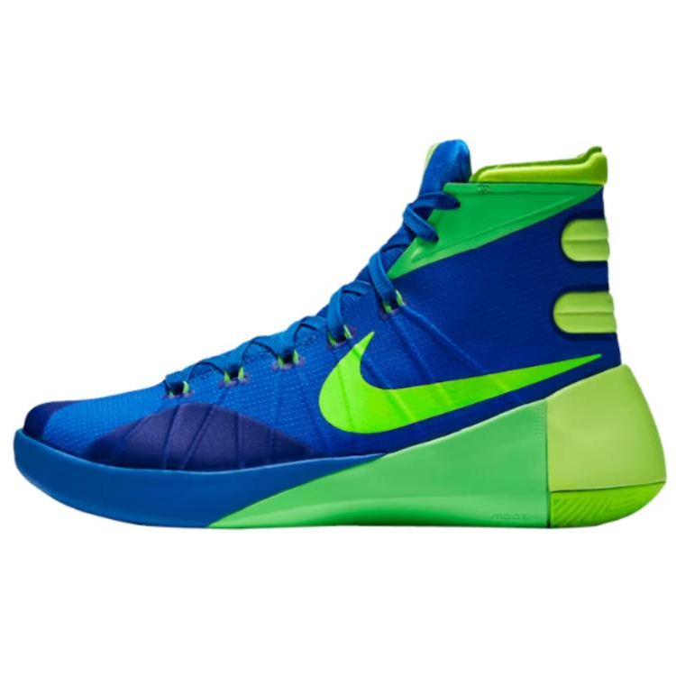Nike Hyperdunk 2015 Cushioning Slip Resistant Cushioning Slip Resistant High top Basketball Shoes Unisex Blue Green