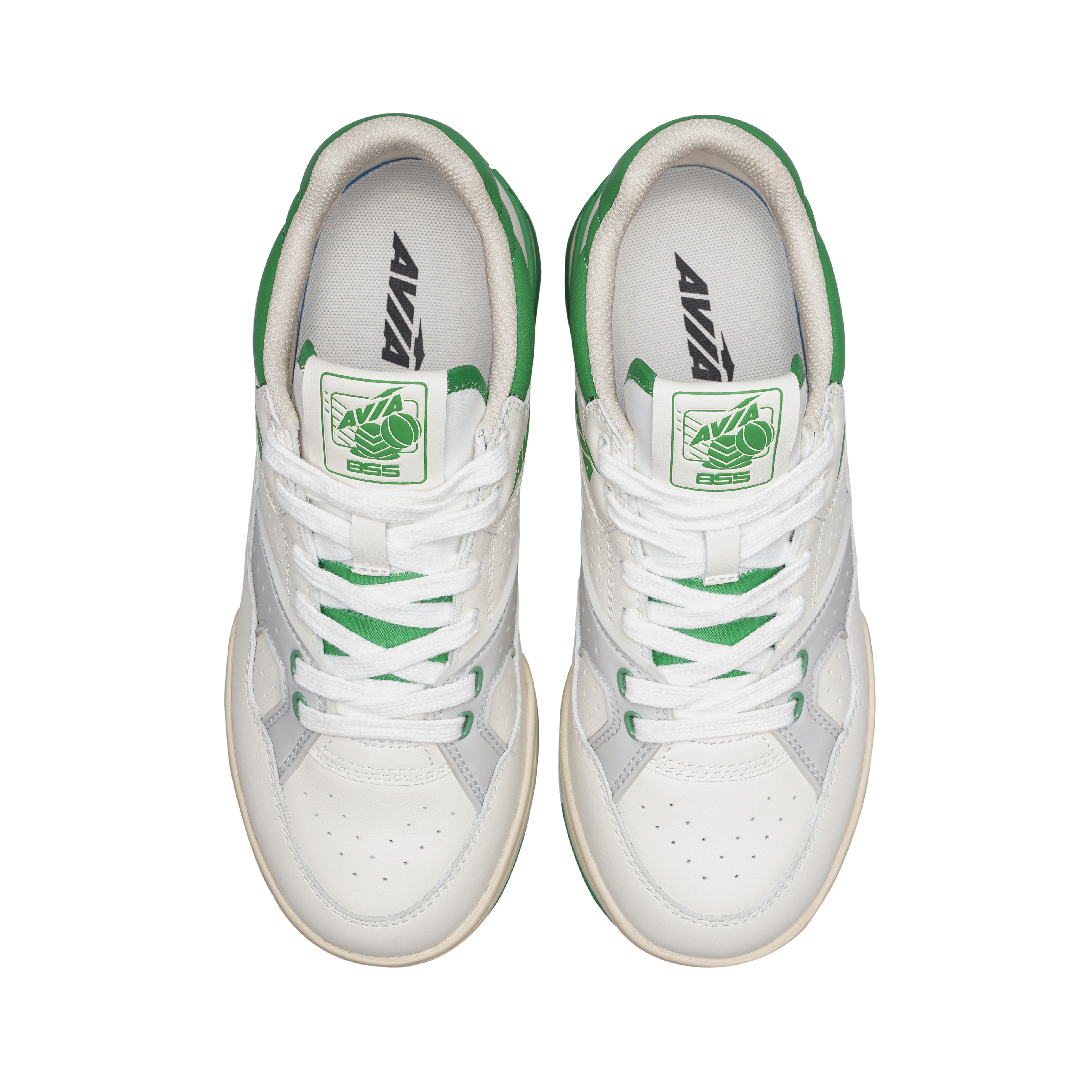 AVIA 855L Top Grain Cow Leather Cushioning, Wear Resistant Low top Vintage Basketball Shoes Women’s White Green