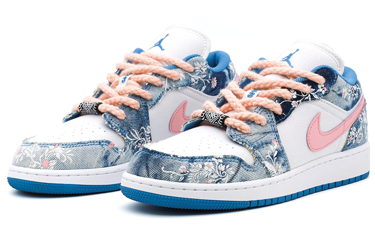 Jordan Air Jordan 1 Low Vintage Basketball Shoes GS White Blue