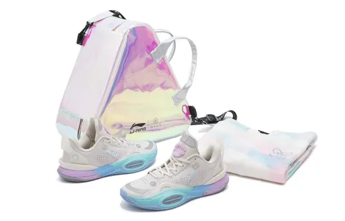 LiNing Li Ning City 10 Marshmallow Fabric Synthetic Leather TPU Shock Absorbing Anti-Slip Wear Resistant Wrapped Support Rebound High Top Basketball Shoes Men's Pearl White Special Limited Set
