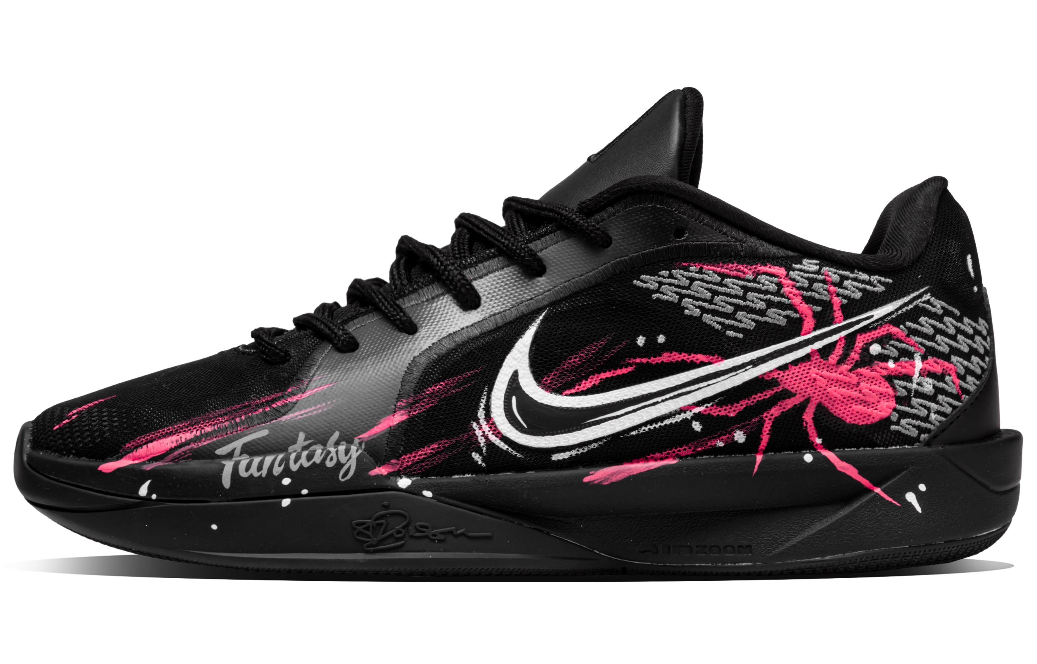 Nike Sabrina 2 Spiderweb Phantom Fabric Abrasion Resistant Low top Basketball Shoes Unisex Black Pink