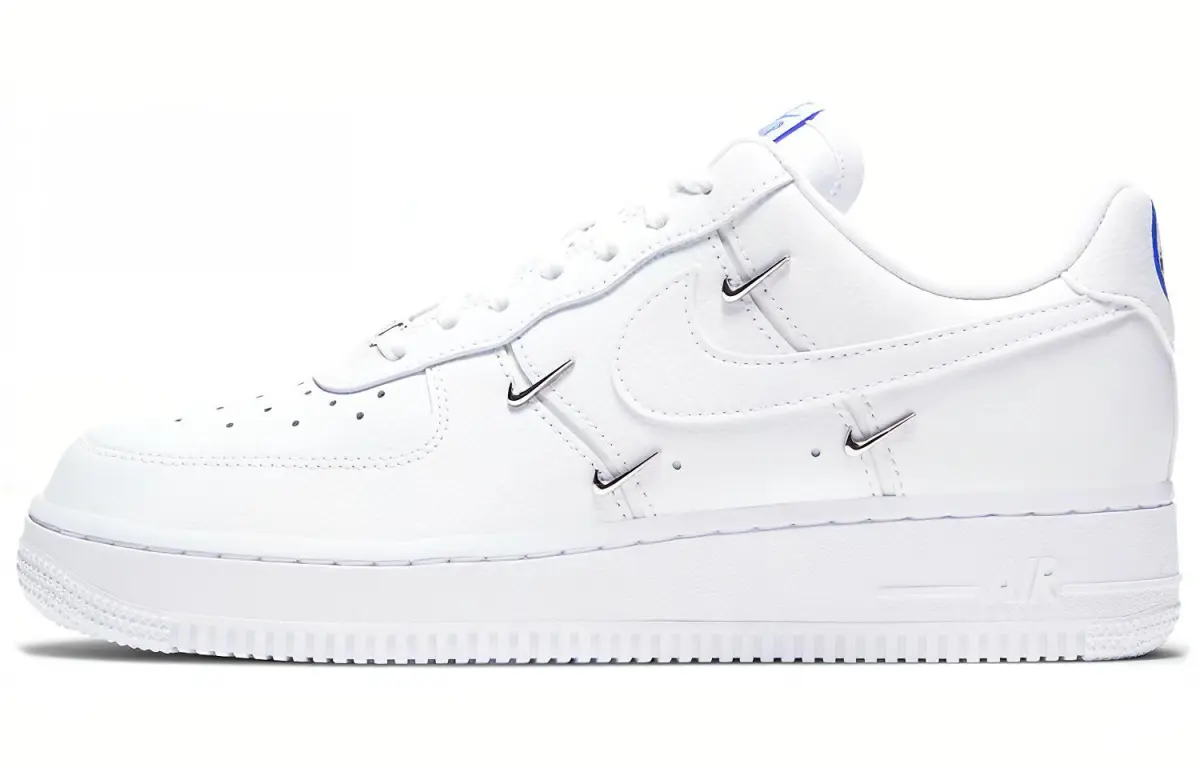 Nike Air Force 1 07 LX Chrome Luxe Low top Skateboard Shoes Women's White Blue