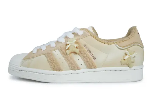 Adidas Originals Superstar Bear Gummies Slip Resistant Abrasion Resistant Low top Skateboard Shoes Women's Beige