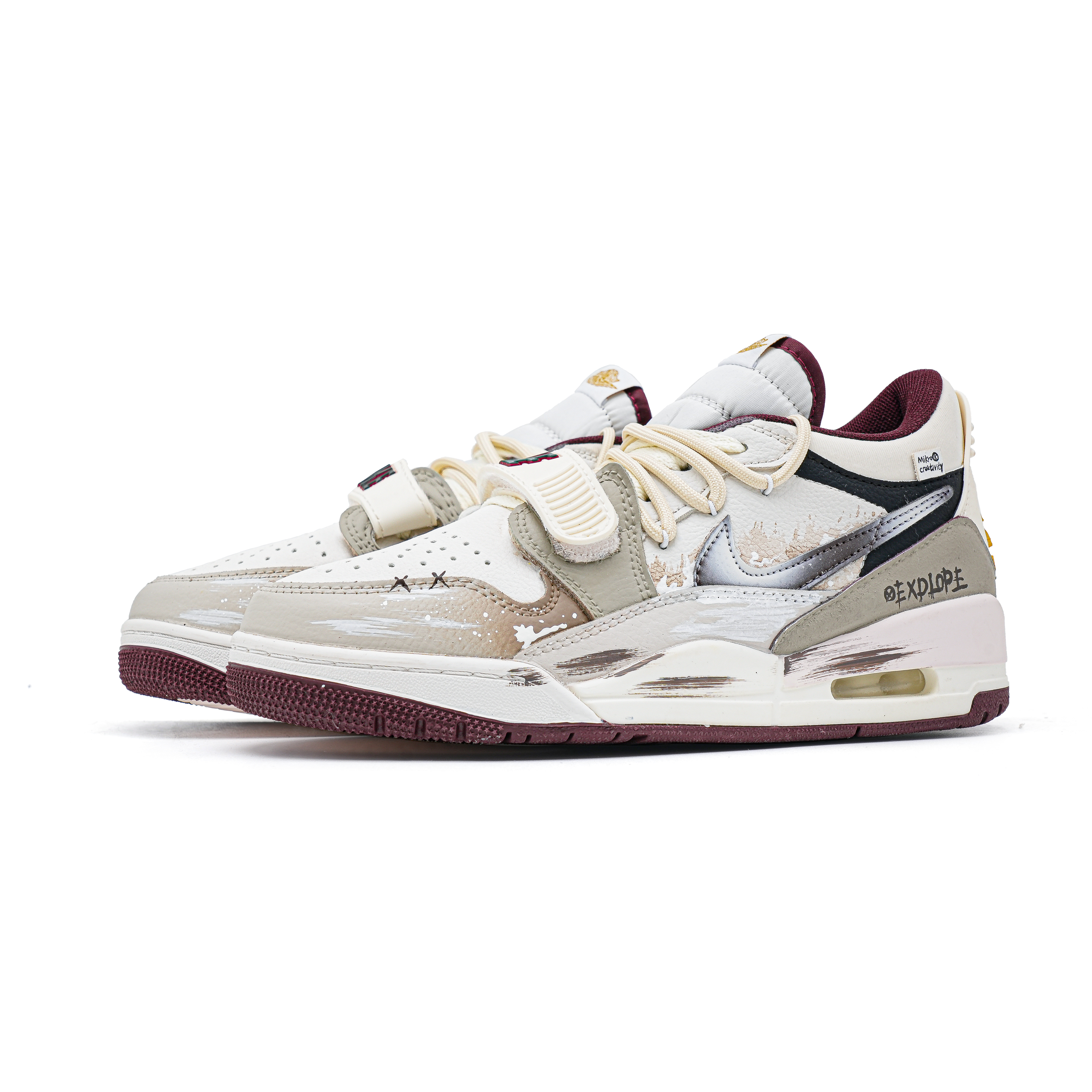 Jordan Legacy 312 Wild Exploration Leather Abrasion Resistant Abrasion Resistant Low top Vintage Basketball Shoes Men’s