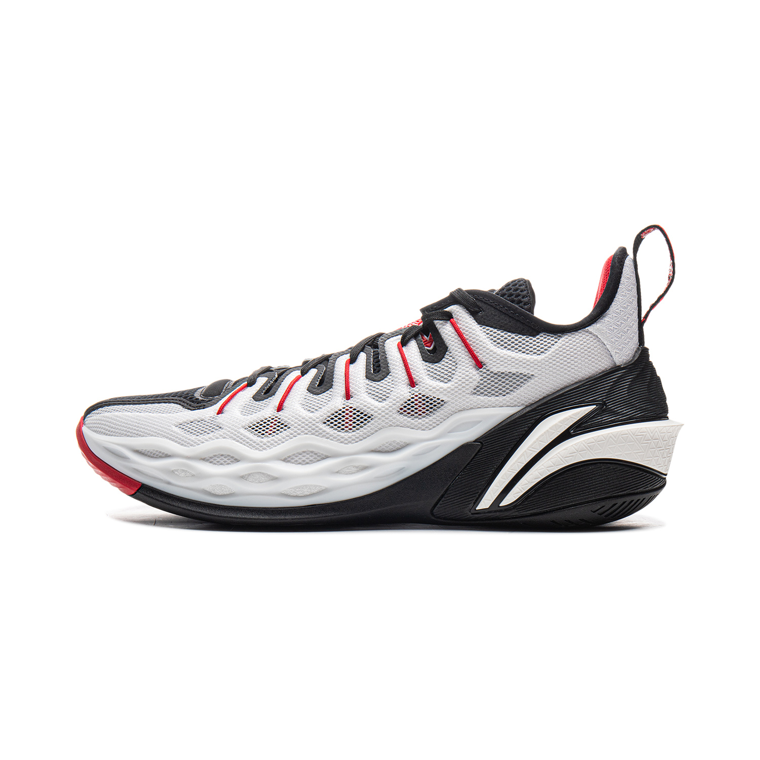 Li Ning Buckets Cushioning Slip Resistant Breathable Low top Basketball Shoes Men’s Black White