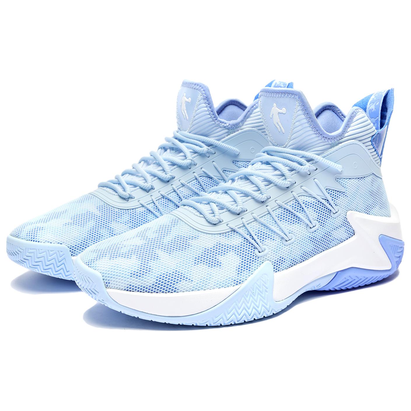 QIAODAN Broken Shadow 1.0 Basketball Shoes Men’s Mid Top Glacier Blue Rhythm Blue