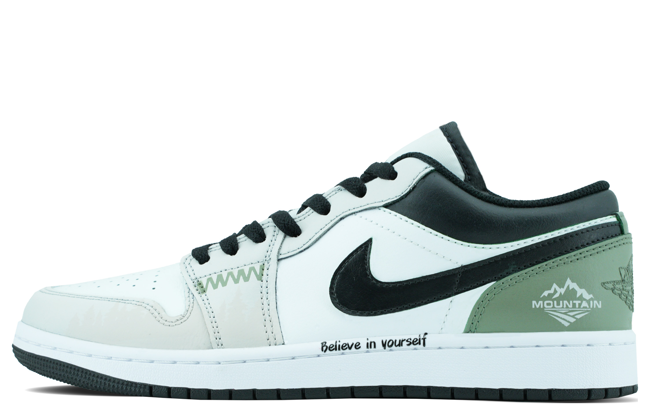 Jordan Air Jordan 1 Slip Resistant Abrasion Resistant Low top Vintage Basketball Shoes Men’s Green