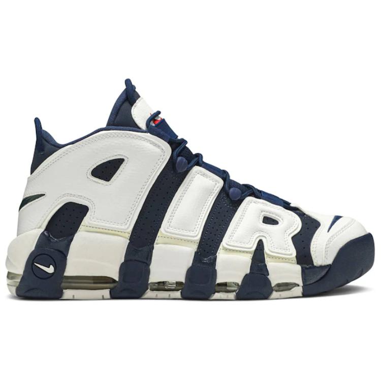Nike Air More Uptempo Basketball Shoes Men’s Mid Top White Blue