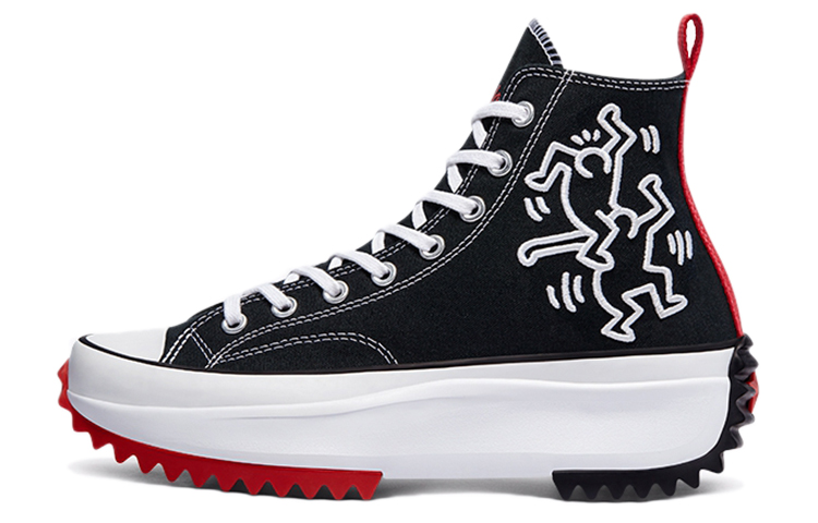 Кеды Converse Run Star Hike (черно-бело-красные)