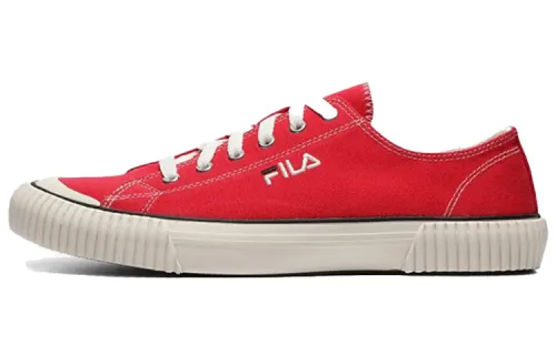 FILA Bumper Canvas Low top Skateboard Shoes Unisex Red Korean Style