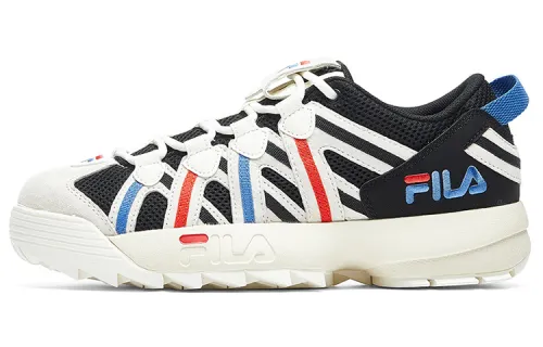 FILA FUSION Spaghetti Textile, Synthetic Leather Low top Vintage Basketball Shoes Women's White Black