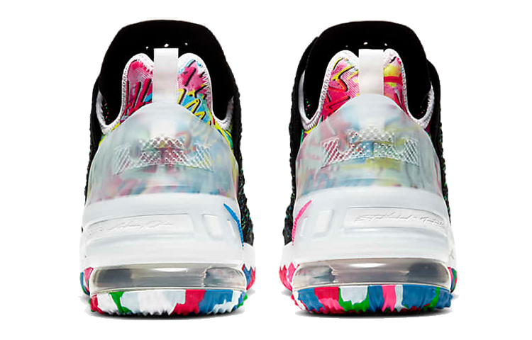 Кроссовки Nike Lebron 18 EP James Gang (черно-бело-розовые) — Чёрныйбелыйрозовый — фото 5
