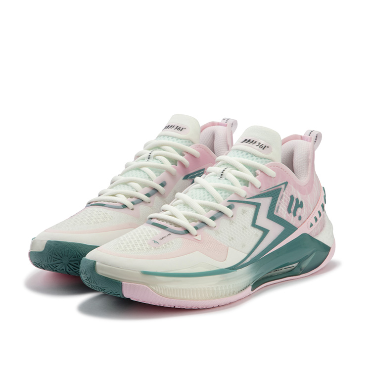 361° BIG3 5.0 Quick PRO Basketball Shoes Men’s Low Top Feather White/Pure White Pink