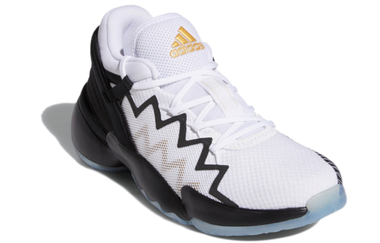 Мужские кроссовки adidas D.O.N. Issue #2 Gca (бело-черные с золотым) — Белый / чёрный / золотой — фото 3