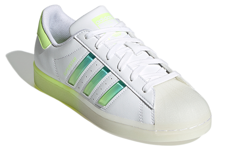 Женские кеды adidas originals Superstar (бело-зелено-желтые) — фото 3