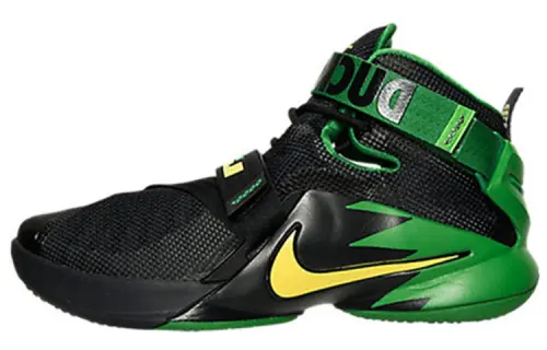 Nike Zoom soldier 9 Oregon Simple and comfortable Non-slip lightweight High-top Basketball shoes Men's Black and Green