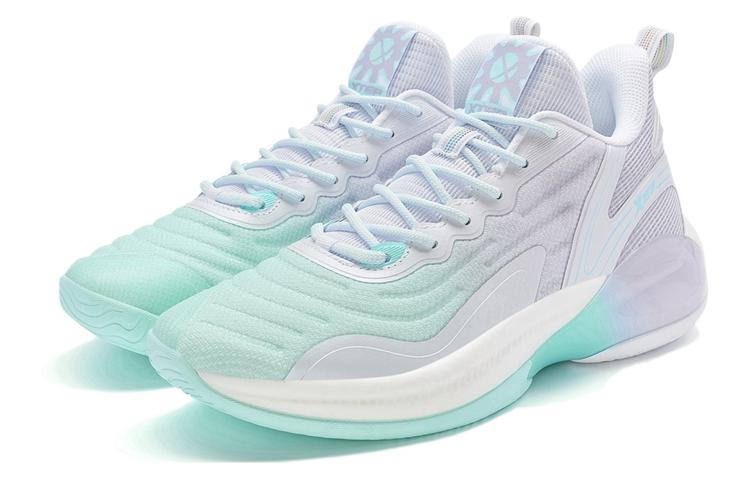 XTEP Cushioning Slip Resistant Abrasion Resistant High top Basketball Shoes Men’s White Blue Purple
