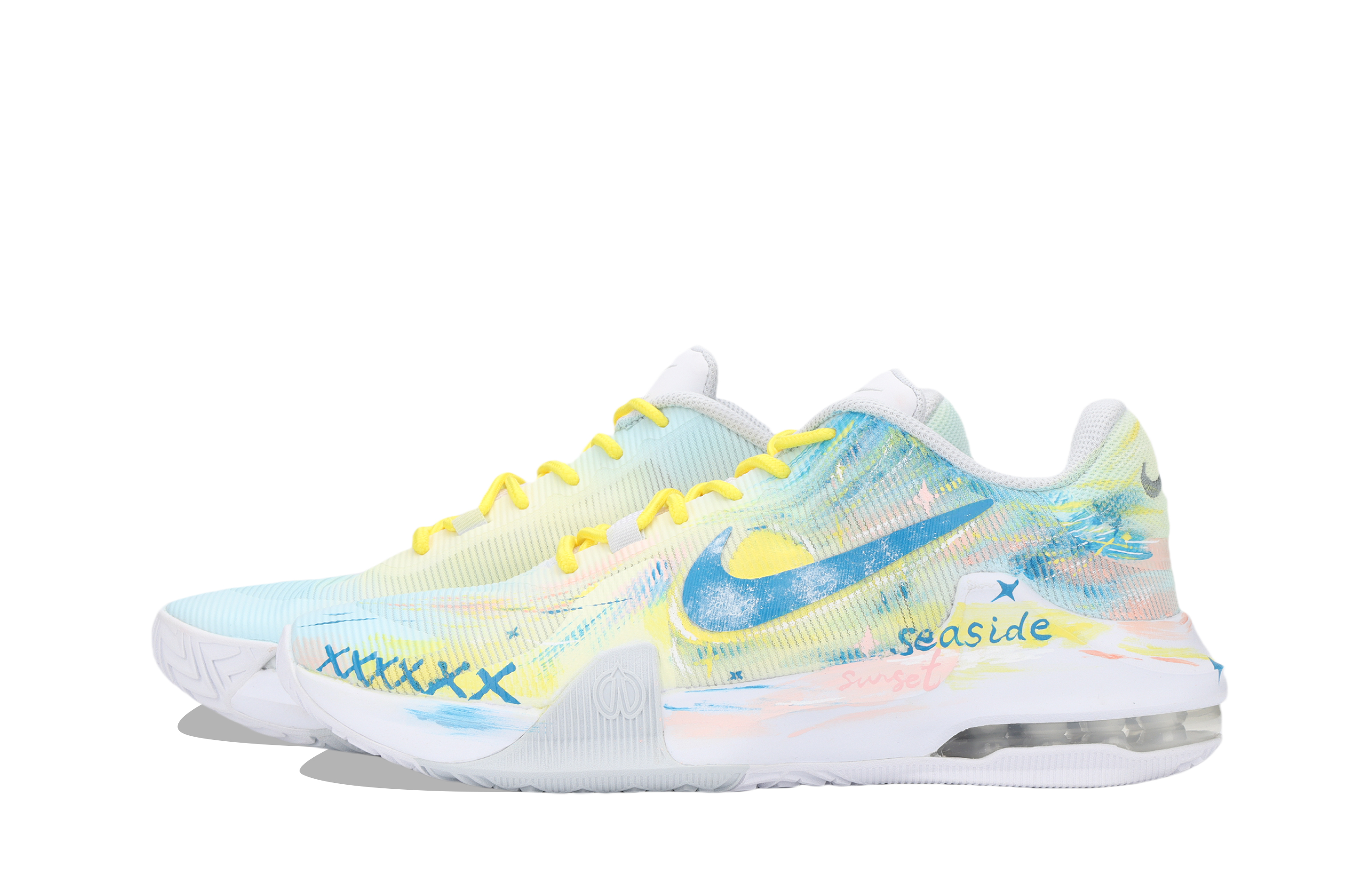 Nike Air Max Impact 4 Green Purple Sunset Cushioning, Wear Resistant Mid top Basketball Shoes Men’s Blue Green