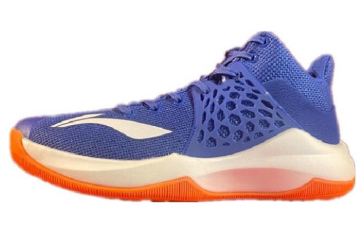 Li Ning SONIC 7 Cushioning Slip Resistant Abrasion Resistant Mid top Basketball Shoes Men’s Blue White