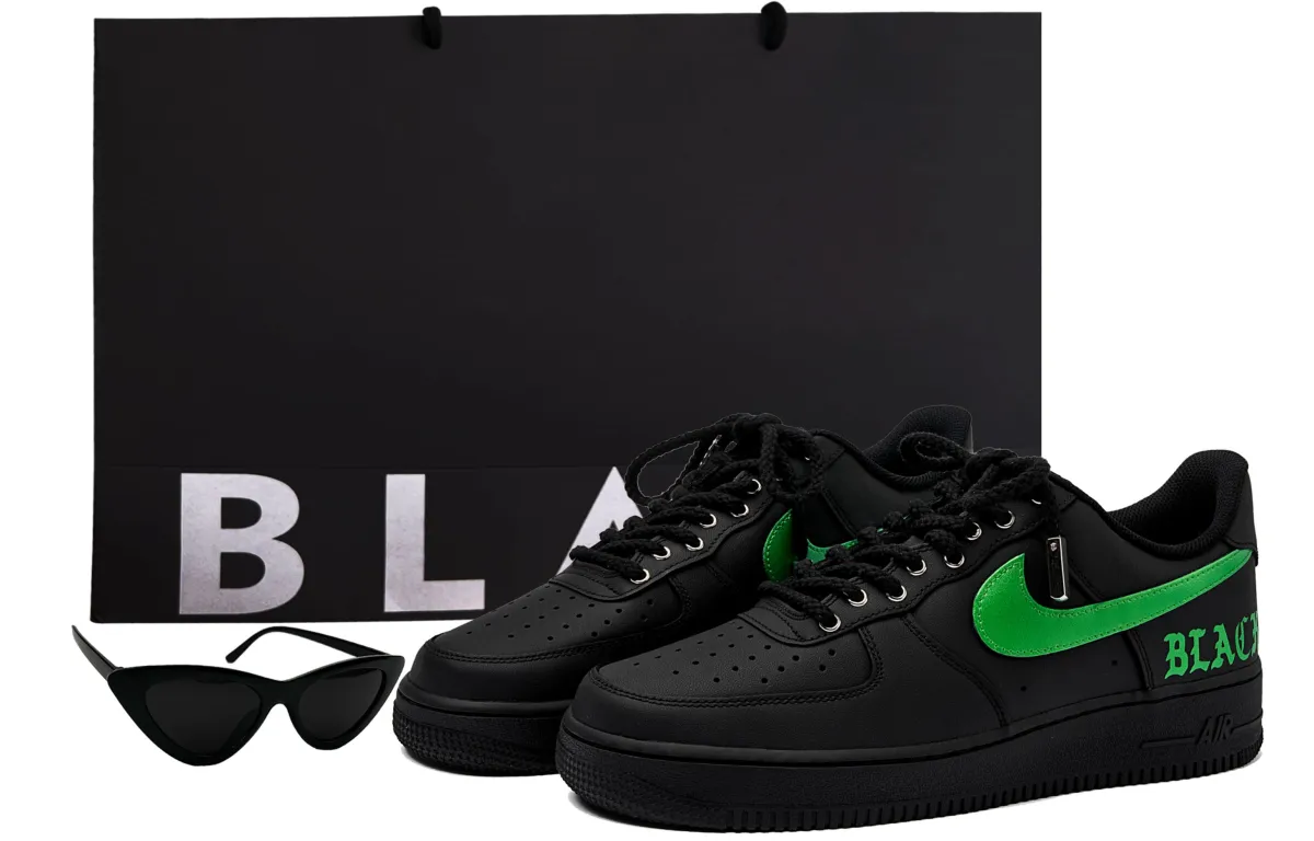 Nike Air Force 1 Low top Skateboard Shoes Unisex Black Green